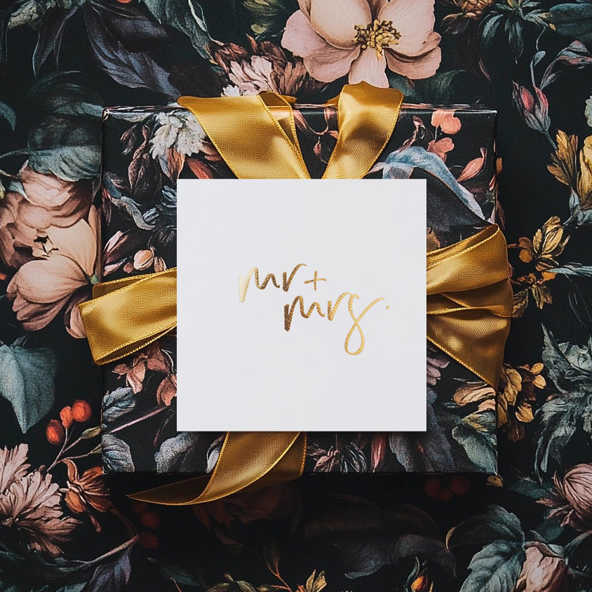Mr & Mrs - White - Gold Foil